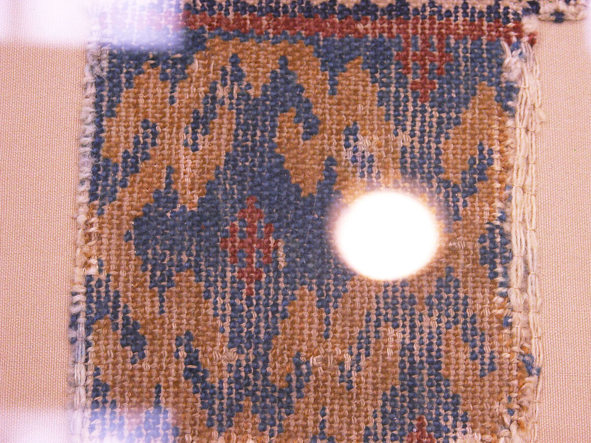 Joined Carpet Fragments, Wool (warp, weft and pile); single-warp (Spanish) knotted pile