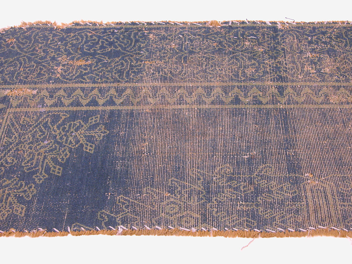 Carpet Fragment, Wool (warp, weft and pile); single-warp (Spanish) knotted pile