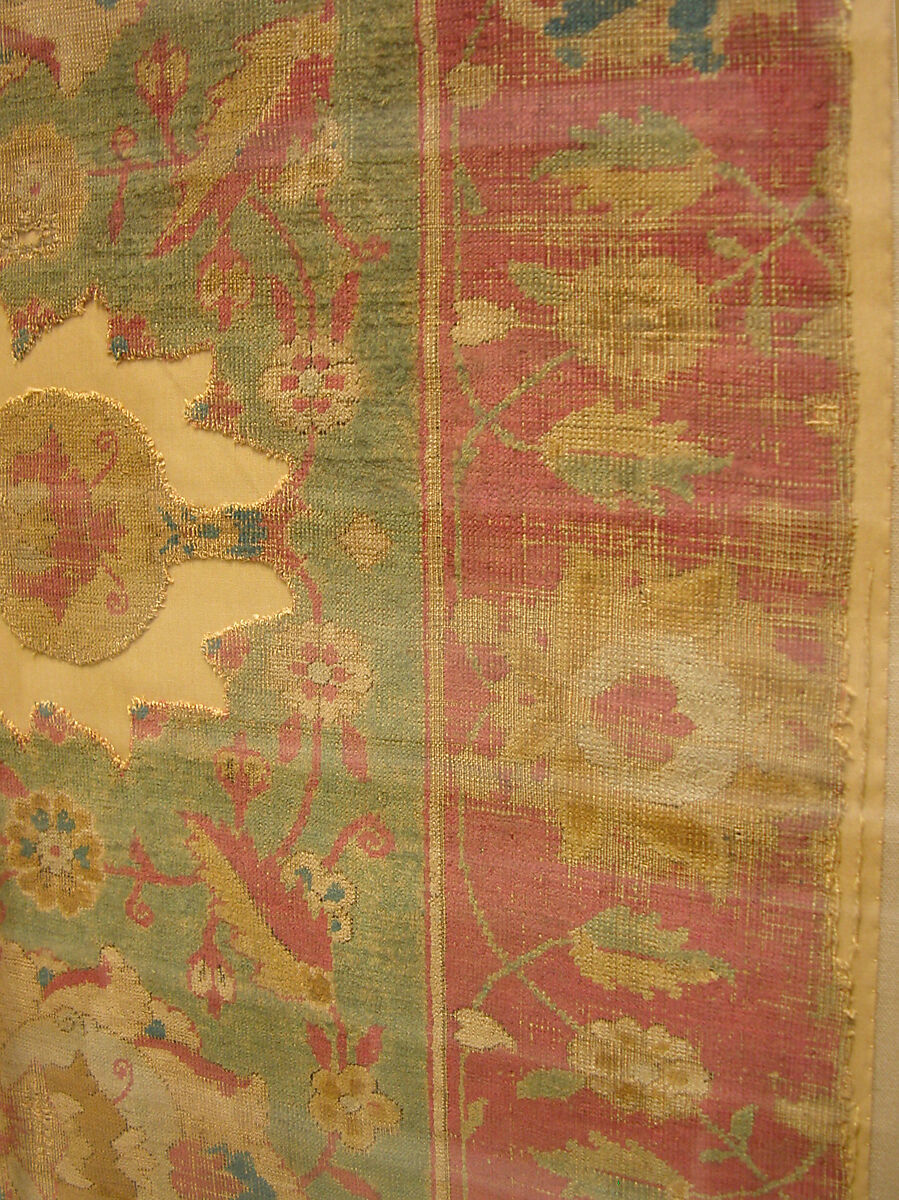 Silk Kashan Carpet, Silk (warp, weft and pile); asymmetrically knotted pile