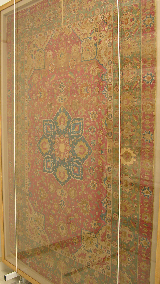 Silk Kashan Carpet, Silk (warp, weft and pile); asymmetrically knotted pile