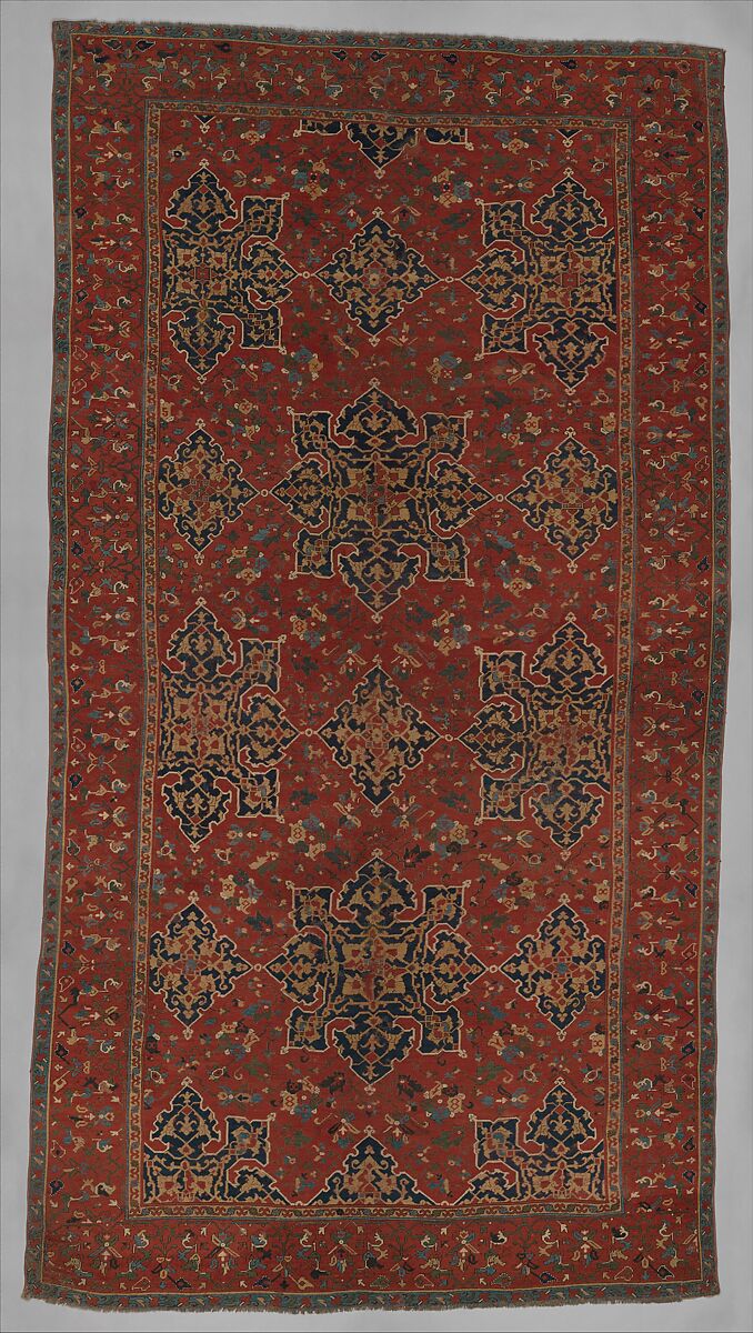 'Star Ushak' Carpet, Wool (warp, weft, and pile); symmetrically knotted pile 