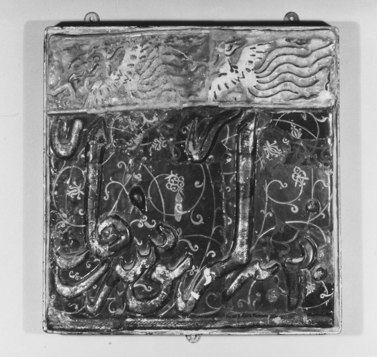 Tile Panel, Stonepaste; painted under transparent glaze