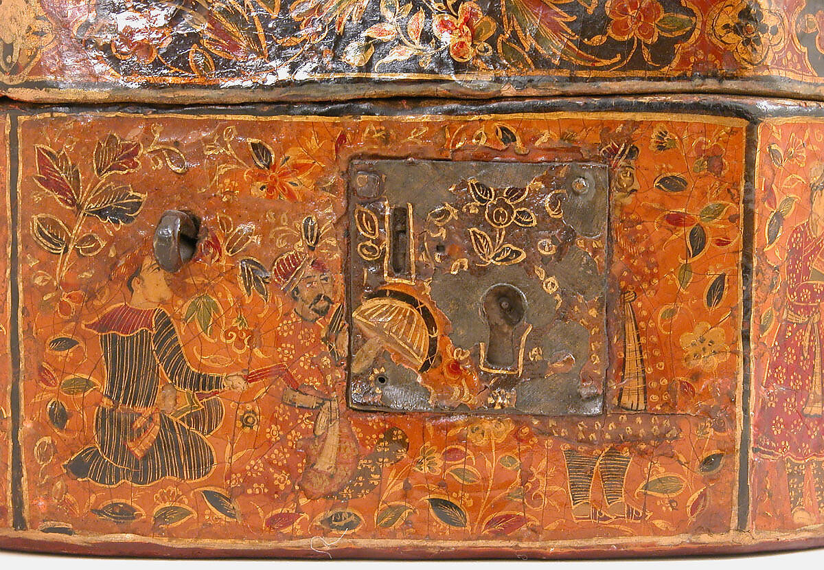 Box with Scenes of an Emperor Receiving Gifts, Papier-maché; painted and lacquered