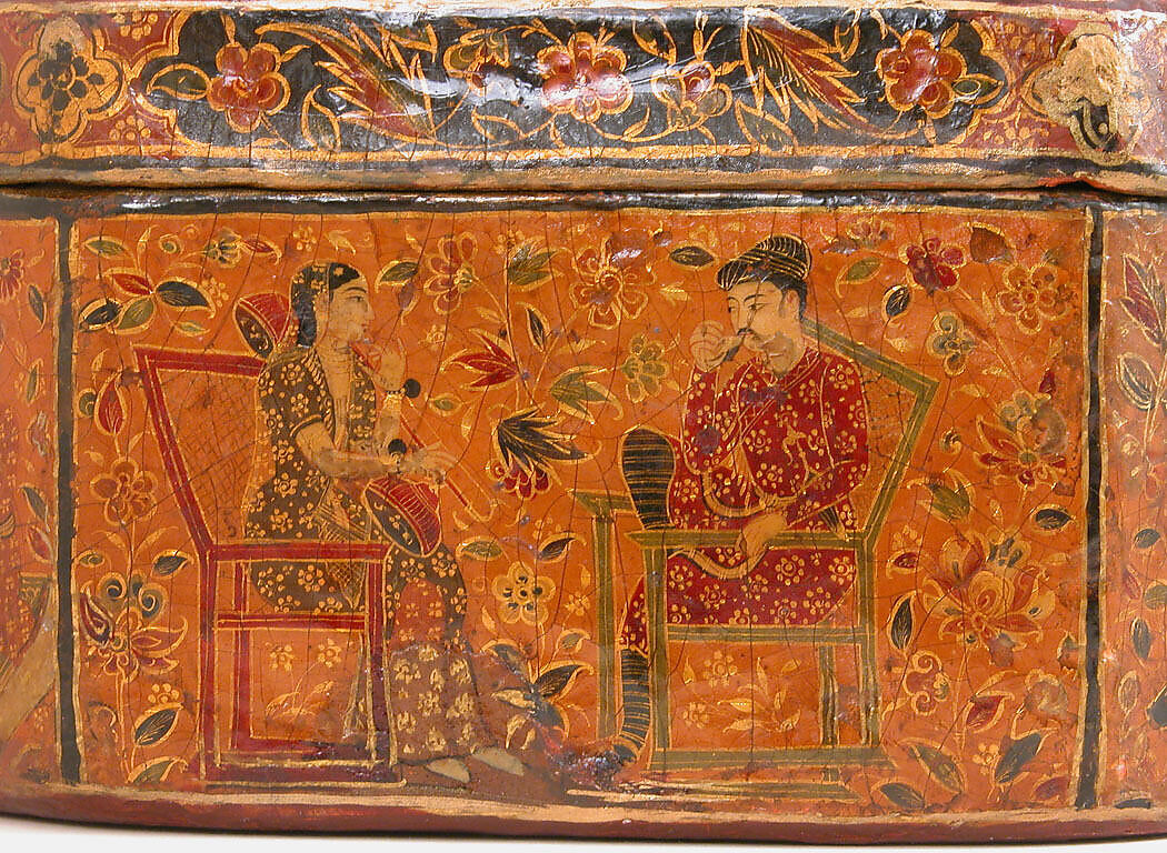 Box with Scenes of an Emperor Receiving Gifts, Papier-maché; painted and lacquered