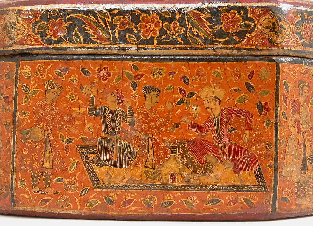 Box with Scenes of an Emperor Receiving Gifts, Papier-maché; painted and lacquered
