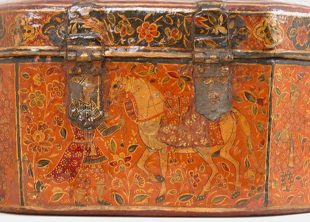 Box with Scenes of an Emperor Receiving Gifts, Papier-maché; painted and lacquered