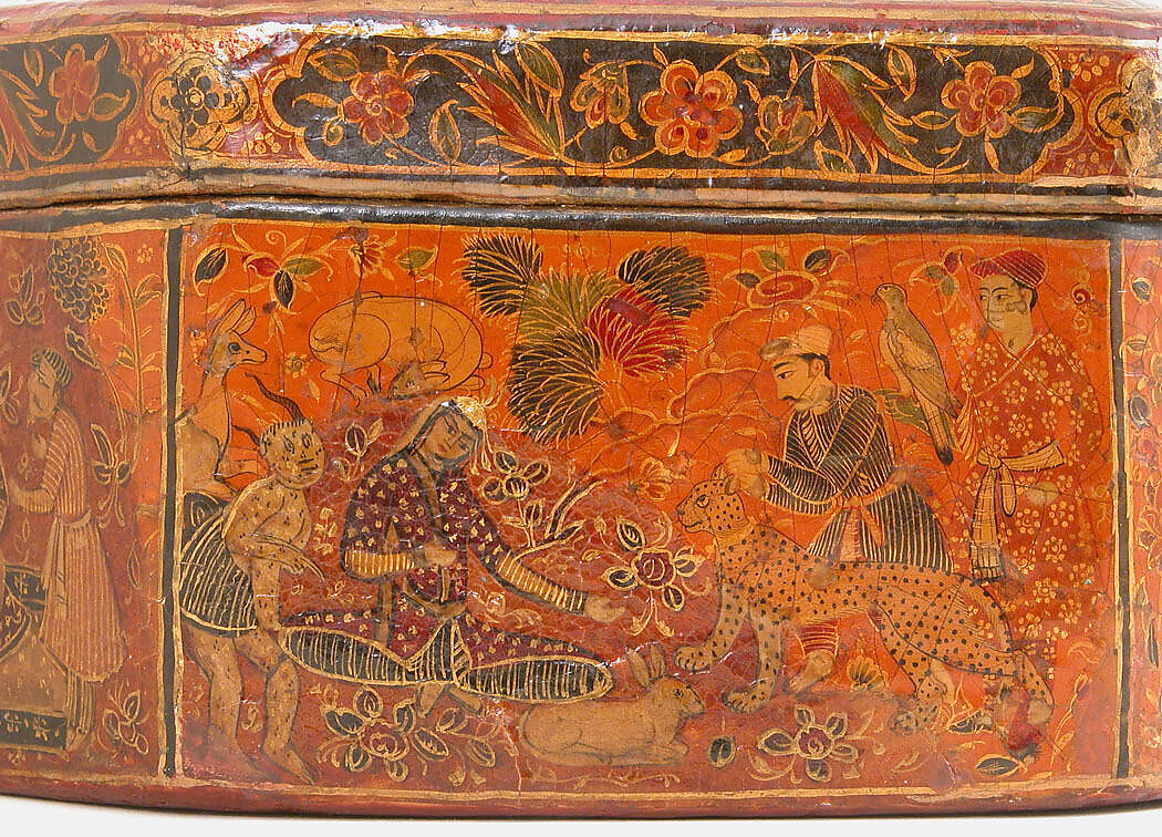 Box with Scenes of an Emperor Receiving Gifts, Papier-maché; painted and lacquered