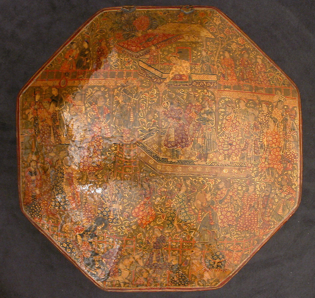 Box with Scenes of an Emperor Receiving Gifts, Papier-maché; painted and lacquered