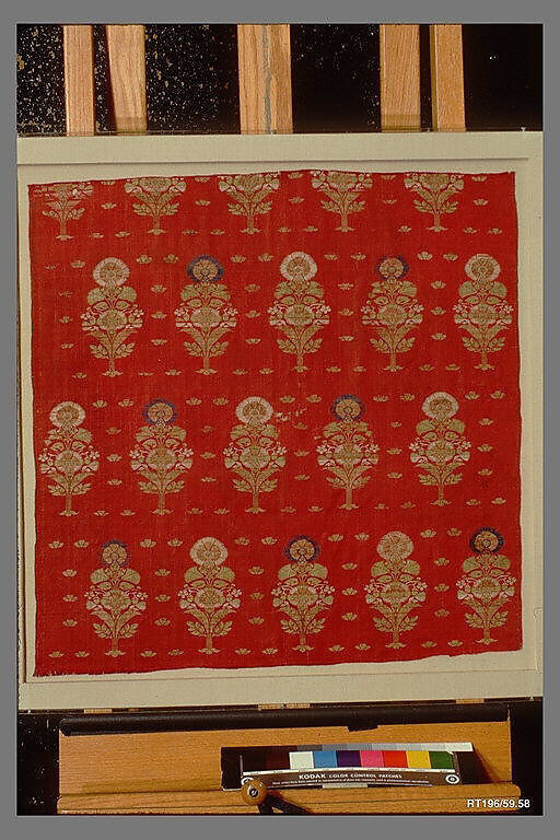 Floral Brocade, Silk, metal wrapped thread; lampas