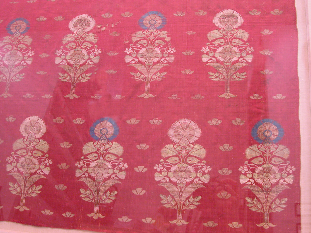 Floral Brocade, Silk, metal wrapped thread; lampas