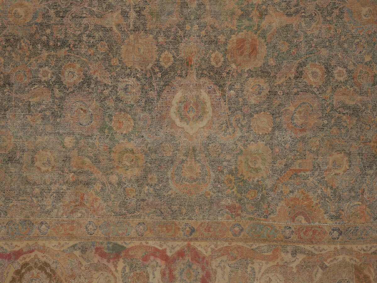 Carpet, Cotton (warp and weft), wool (pile); asymmetrically knotted pile