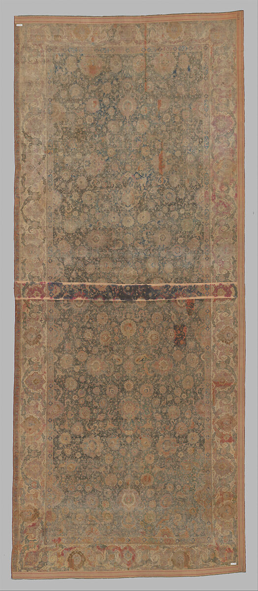 Carpet, Cotton (warp and weft), wool (pile); asymmetrically knotted pile