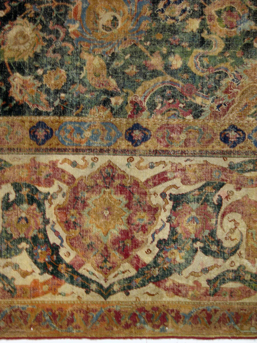 Carpet, Cotton (warp and weft), wool (pile); asymmetrically knotted pile