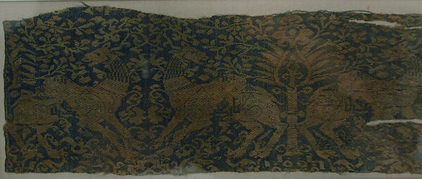 Textile with Confronted Camels Bearing the Invocation "O Compassionate", Silk