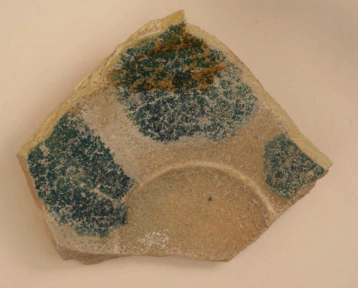 Fragment of a Bowl, Earthenware; glazed 