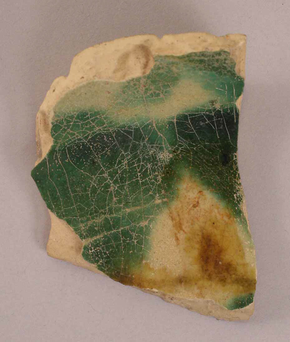 Fragment, Earthenware; glazed 