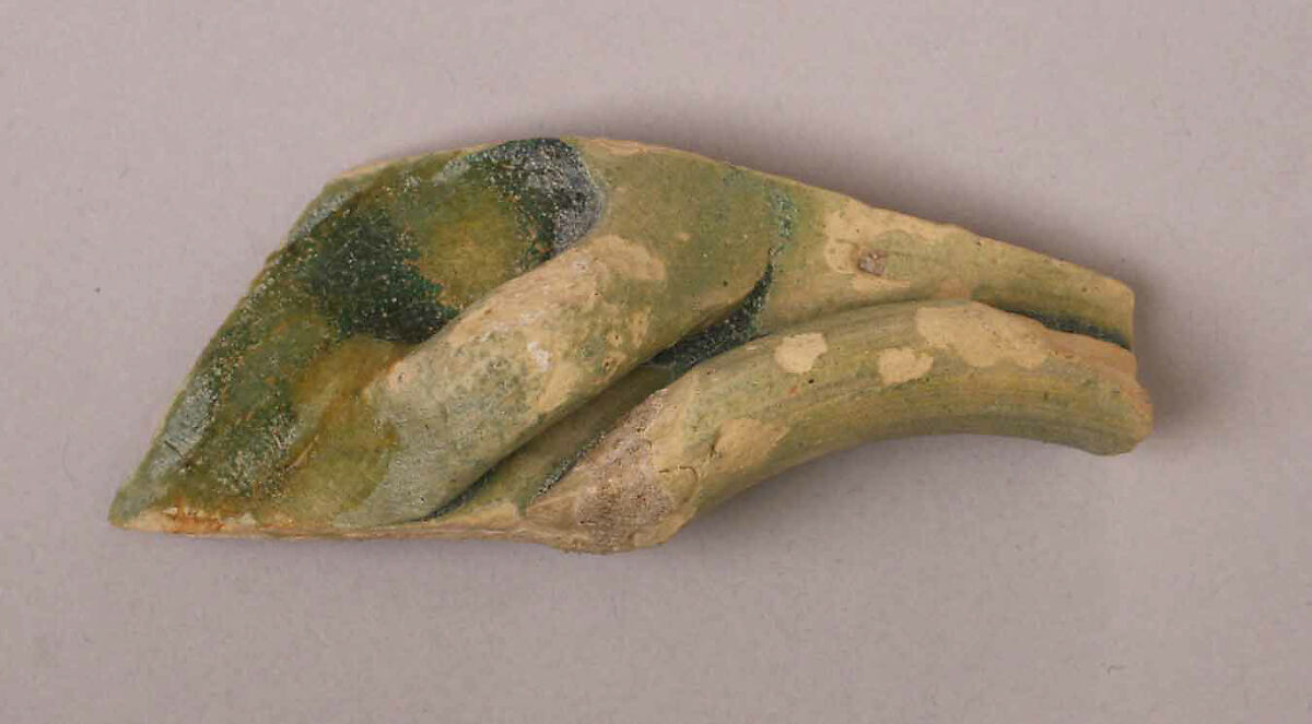 Fragment, Earthenware; glazed 