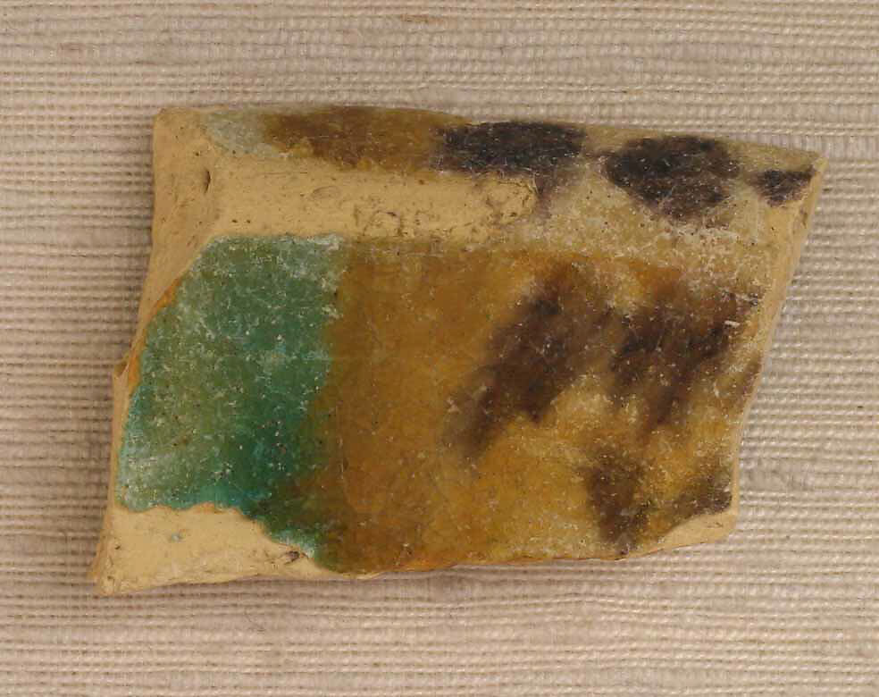 Fragment, Earthenware; glazed 