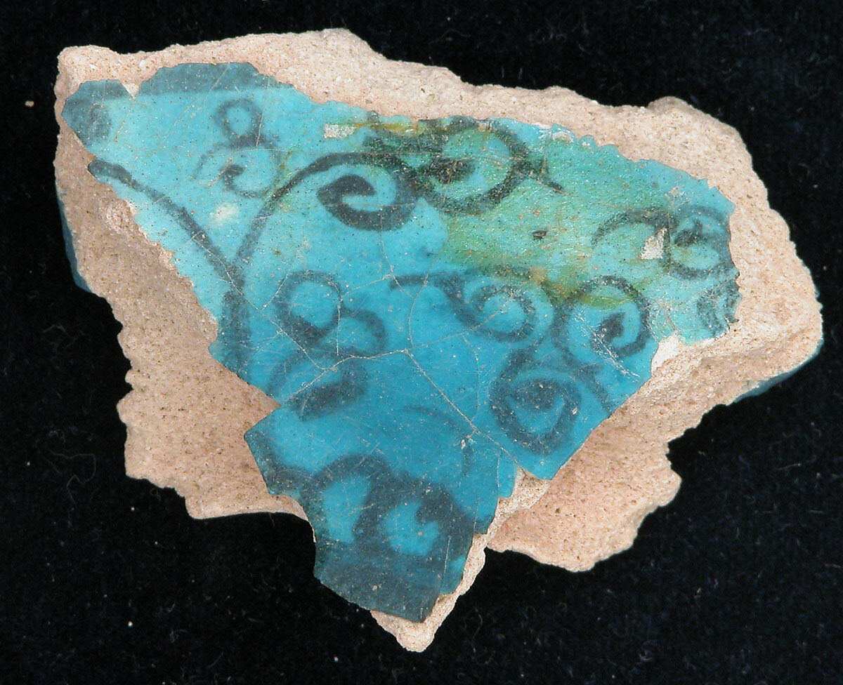 Ceramic Fragment, Stonepaste; underglaze painted 