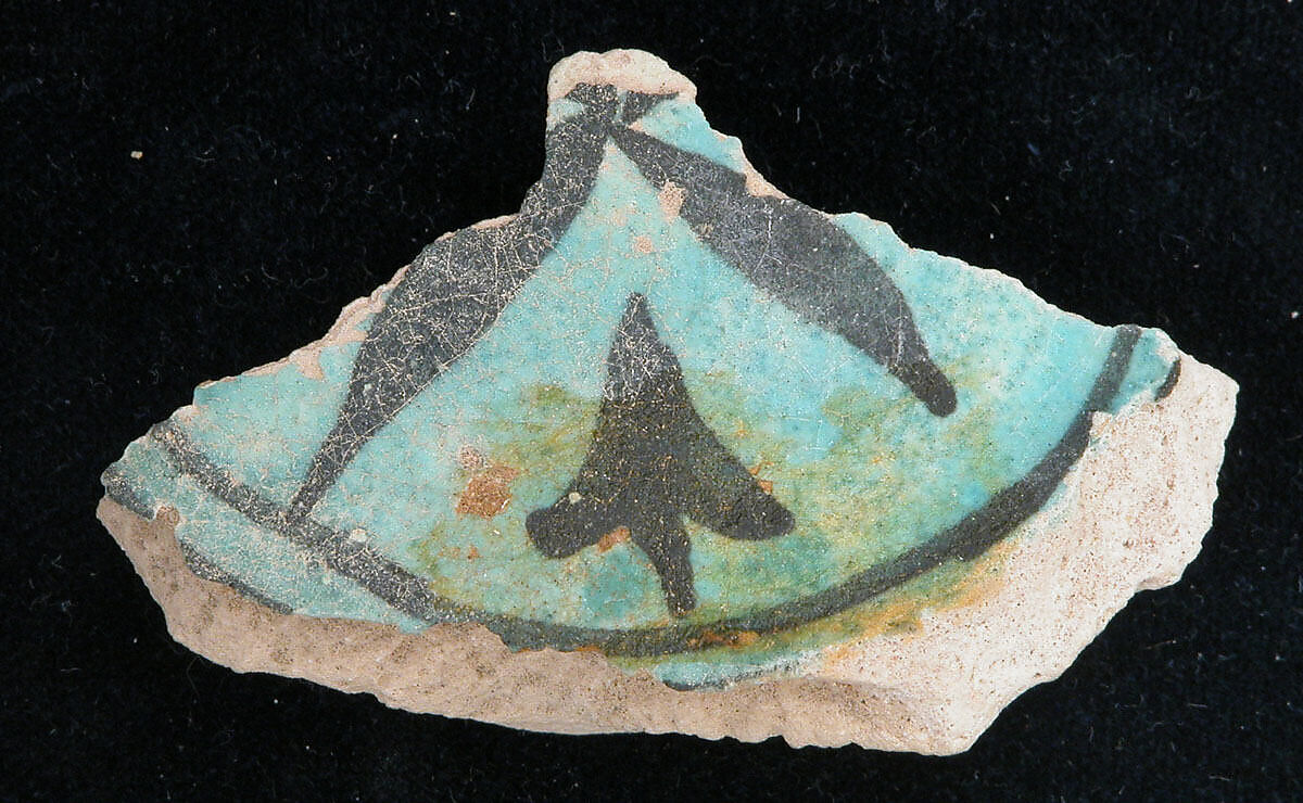 Ceramic Fragment, Stonepaste; underglaze painted 