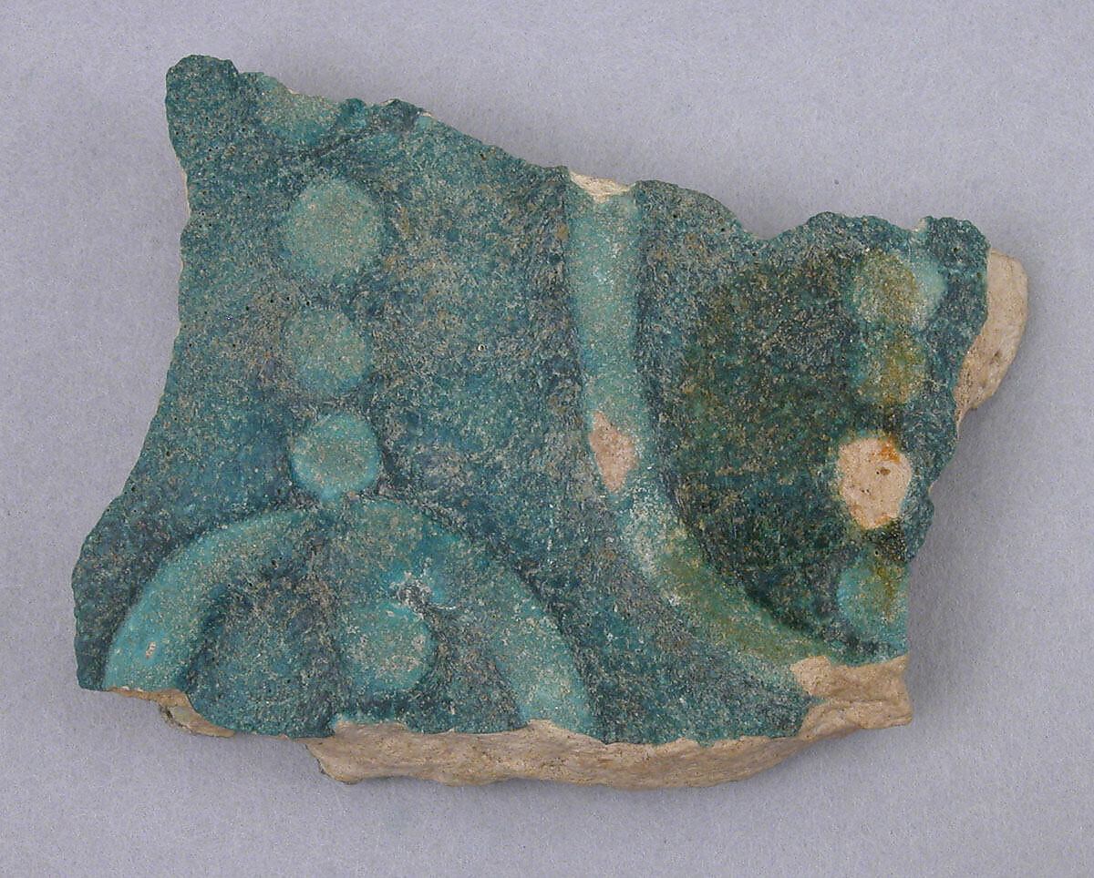 Fragment, Earthenware; molded decoration, glazed 