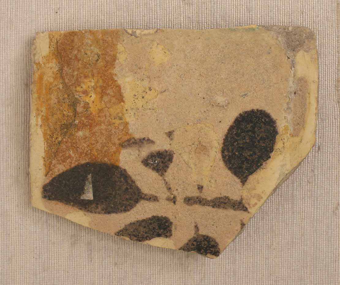 Fragment, Earthenware; painted decoration 