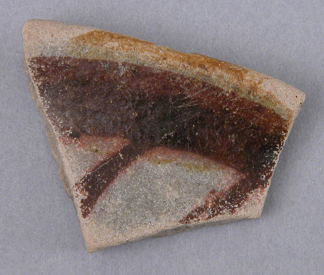 Ceramic Fragment, Earthenware; splash glazed 