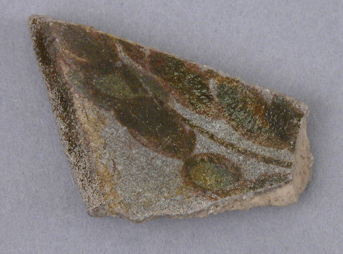 Fragment, Earthenware; glazed 