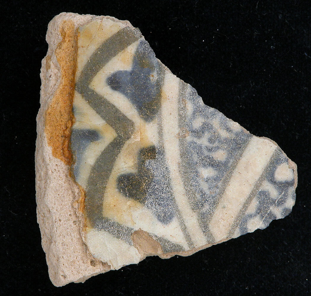Fragment, Stonepaste; slip painted, glazed 