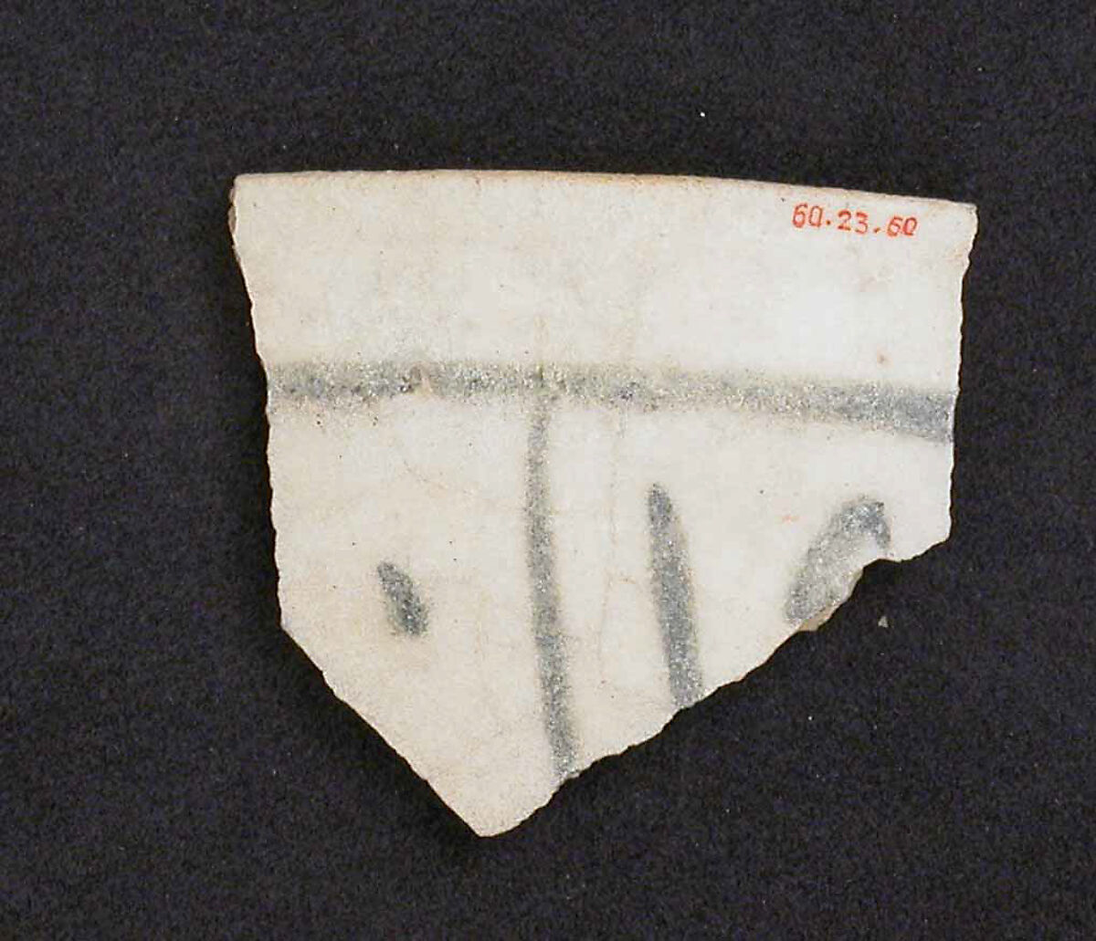 Ceramic Fragment, Stonepaste; slip painted and glazed