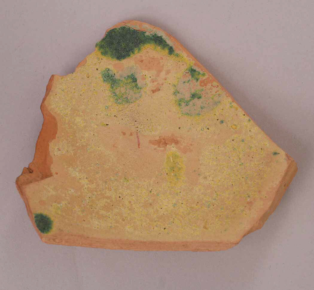 Fragment, Earthenware; slip painted and glazed 