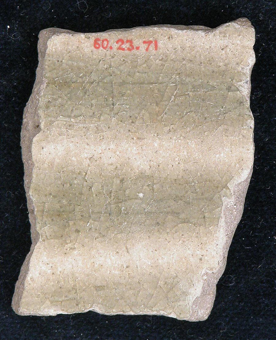 Ceramic Fragment, Stonepaste; slip painted and glazed