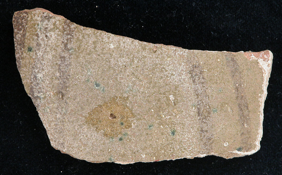 Fragment, Earthenware; glazed 