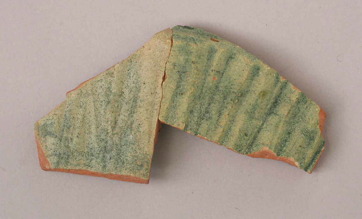 Fragment, Earthenware; glazed 