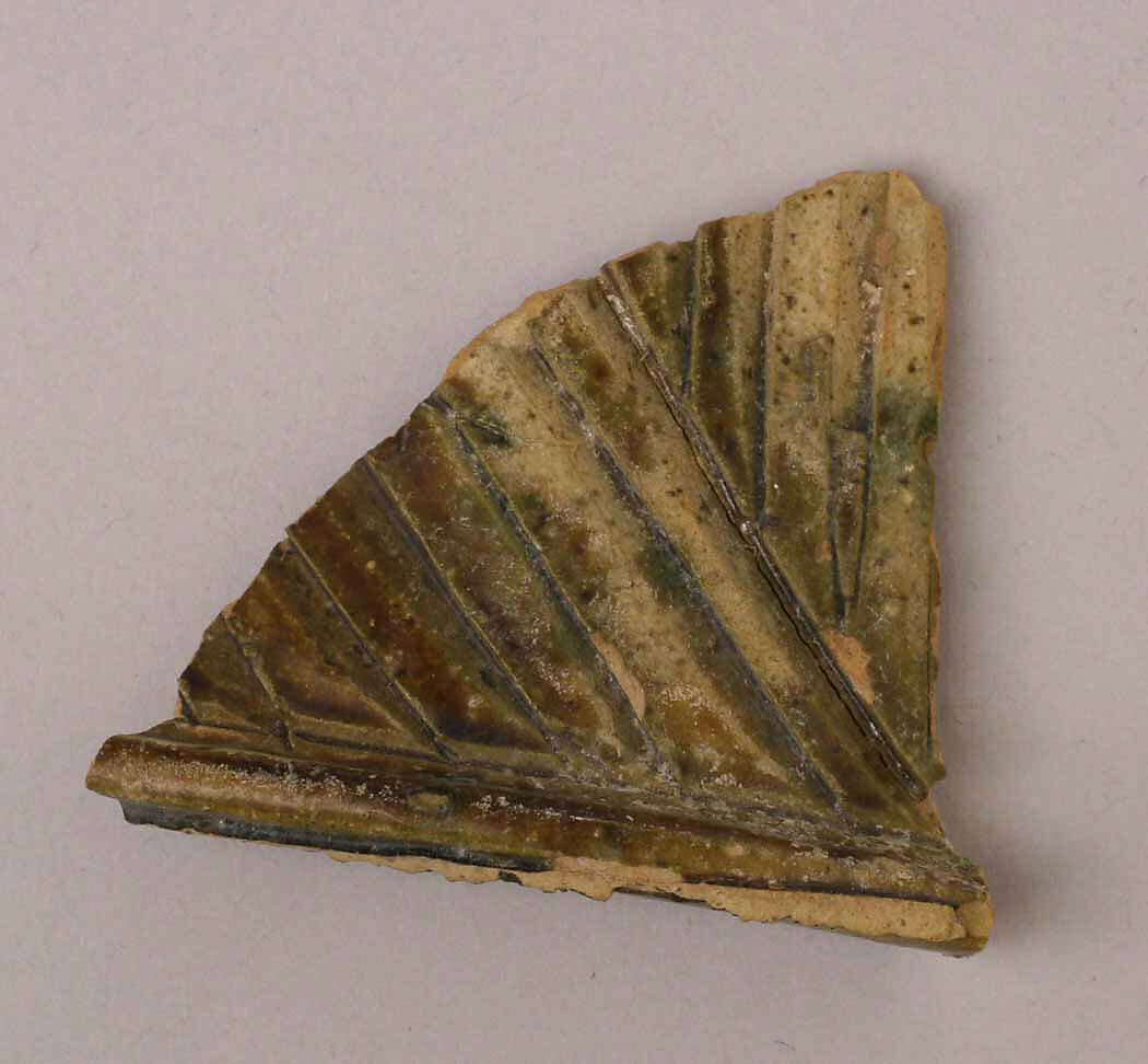 Fragment, Earthenware; glazed 