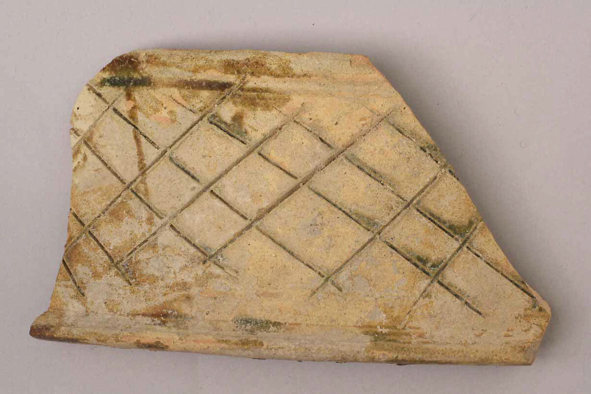Ceramic Fragment, Earthenware; incised and glazed 