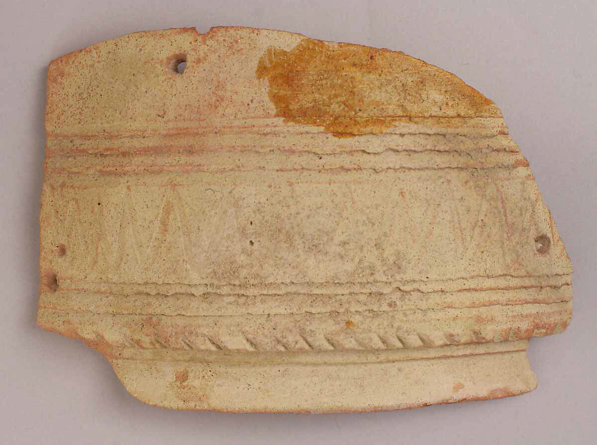 Fragment, Earthenware; incised 