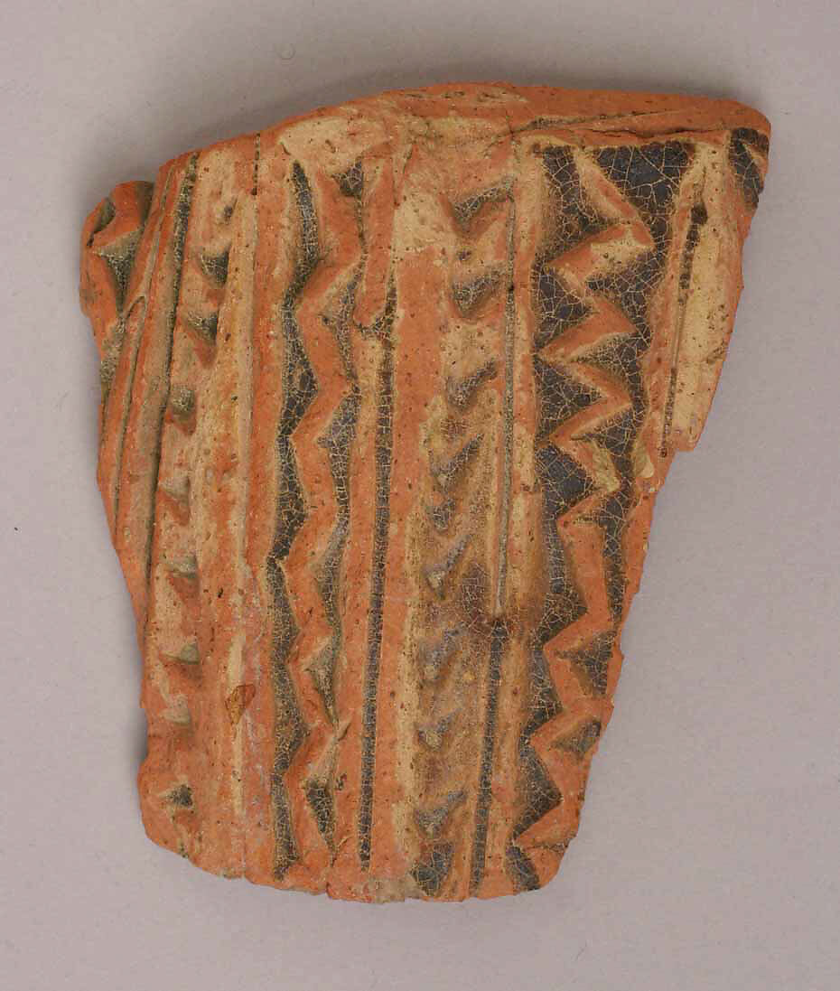 Fragment, Earthenware; glazed 