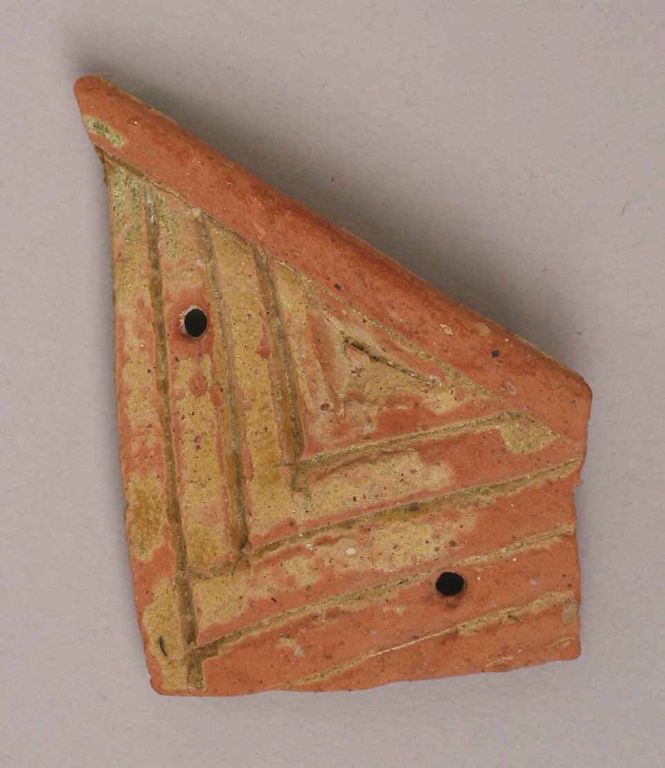 Fragment, Earthenware; glazed 