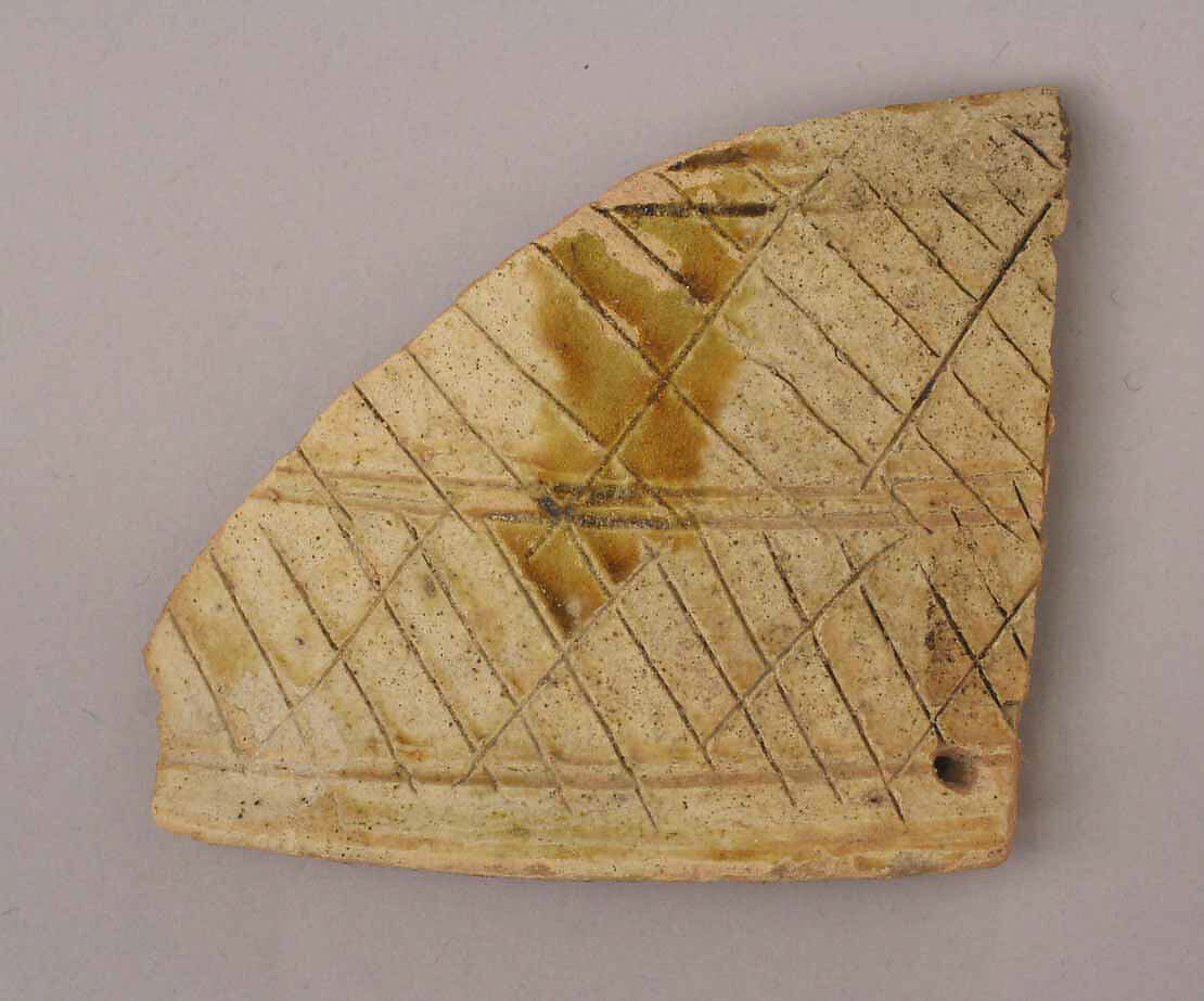 Fragment, Earthenware; incised 