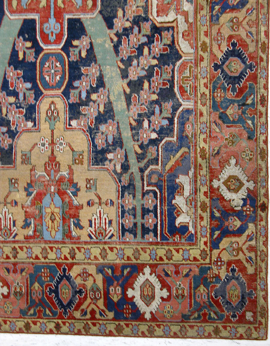 Carpet with Tree and Cartouche Design, Cotton (warp and weft), wool (pile); asymmetrically knotted pile