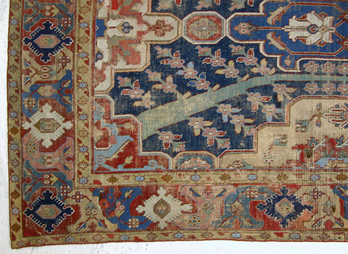 Carpet with Tree and Cartouche Design, Cotton (warp and weft), wool (pile); asymmetrically knotted pile