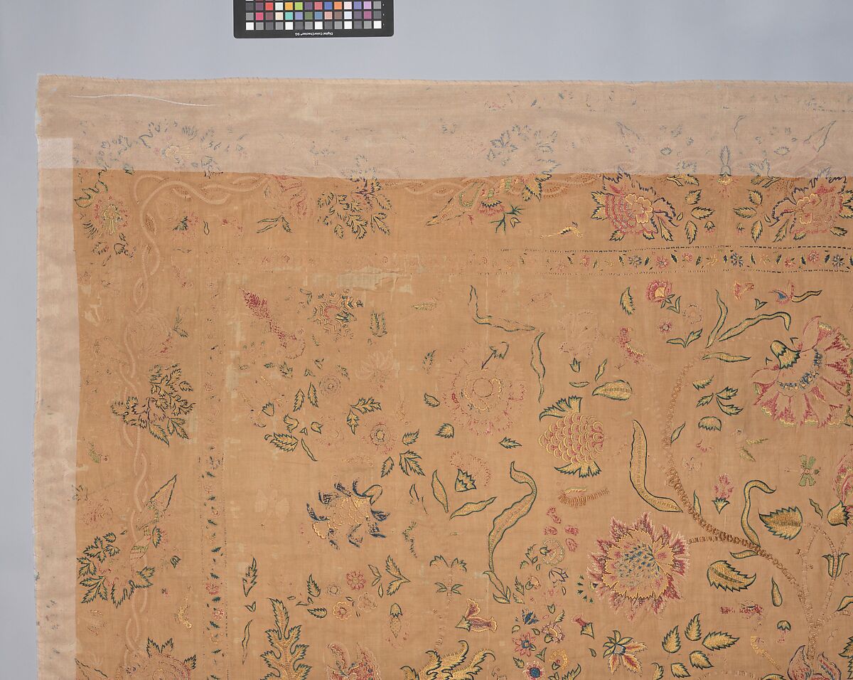 Hanging, Cotton; plain weave, embroidered in silk