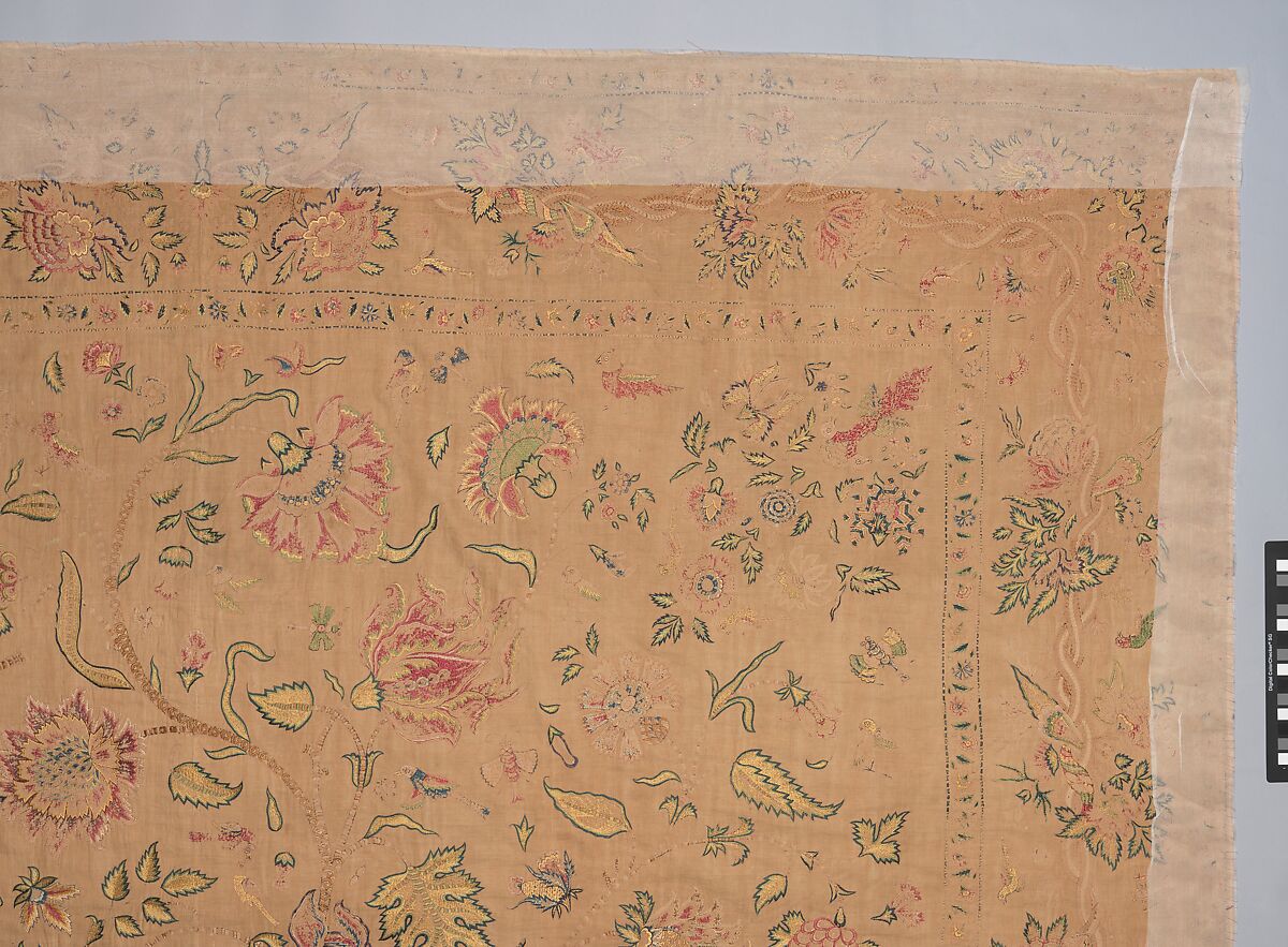 Hanging, Cotton; plain weave, embroidered in silk