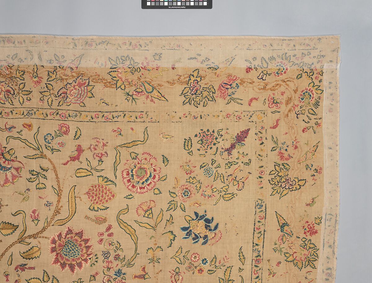 Hanging, Cotton; plain weave, embroidered in silk