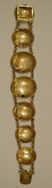 Bracelet, Pierced gold foil over glass (thewa work)
