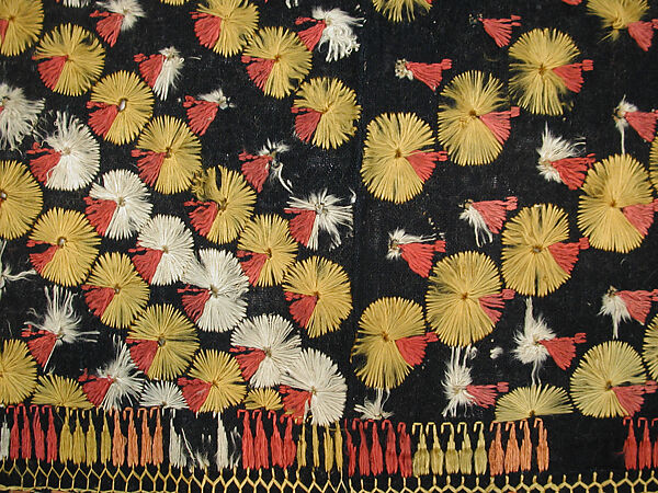 Panel, Cotton; embroidered in silk