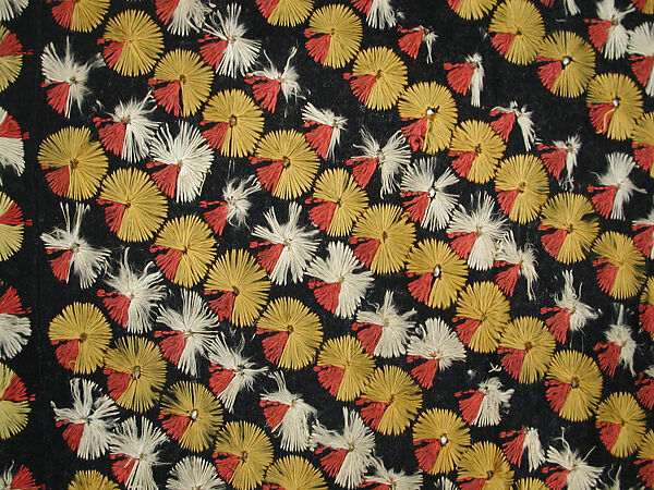 Panel, Cotton; embroidered in silk