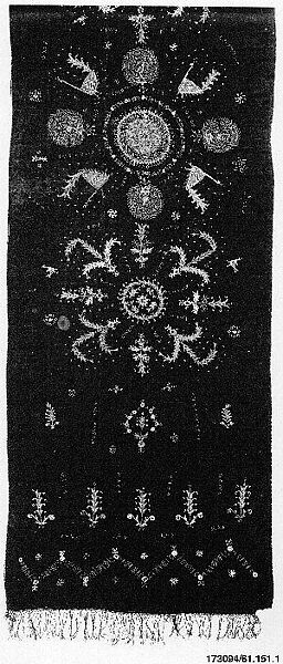 Panel, Cotton; embroidered 