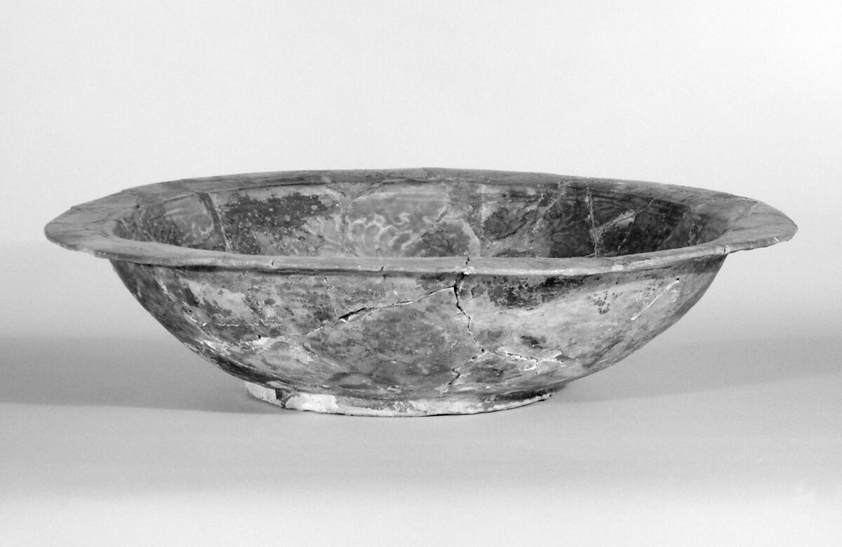 Bowl, Earthenware; carved and incised 